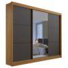 Guarda-roupa New Dallas com 3 portas com 1 espelho - Branco (RUF/SM/LX)
