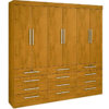 Guarda-roupa Monaco 6 portas e 12 gavetas - Carvalho (LD/PD/SM/RUF/LX)