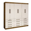 Guarda-roupa Monaco 6 portas e 12 gavetas – Ipê/Offwhite (LD/PD/SM/RUF/LX)