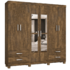 Guarda-Roupa Hercules 6 portas e 4 gavetas com espelho – IpêDemolição (PD/RUF/RN/LD/MR/LX/LD)