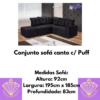 Conjunto sofá  canto c/ Puff- Ref. 5040 – Marrom (SM/PD/LD/RUF)