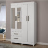 Guarda Roupa Verona 4 portas com Espelho – Branco (SM/LD)