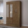 Guarda Roupa Verona 4 portas com Espelho - Ipê Demolição (SM/LD)