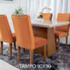 Mesa de Jantar Luna Imbuia Tampo MDF e Vidro Off 90×90 com 4 Cadeiras Lunara  07