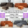 Sofá Canto 5 lugares com Puff Alemanha Veludo RF
