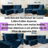 Sofá Retrátil Reclinável de Canto Croácia 2.50m/3.00m Azul A16