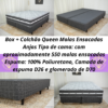 Box + Colchão Queen Black Graphite 158x198x64 Molas Ensacadas Anjos RF