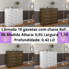 Cômoda 10 gavetas com chave Ref.: 06 LD