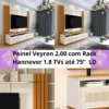 Painel Veyron 2.00 com Rack Hannover 1.8 75” – Off White/Cedro LD