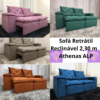Sofá Retrátil Reclinável 2,30 m Bege 201 Athenas ALP