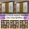 Roupeiro 6 Portas América 100% MDF Larg. 2.20m Freijo/Off White Leifer RF