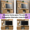 Estante Home para TV ate 65 Polegadas Eldorado Carvalho Off White Linea Brasil