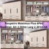 Roupeiro Maximus Plus 6P6G, Côr Jacarandá/Off White, da Zanzini Móveis SR