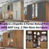 Roupeiro c/Espelho 6 Portas Robust Plus 100% MDF Larg. 2.76m Novo Horizonte