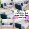 Sofá Retrátil Reclinável e Sofá Cama 2.20m Blog Linho Azul RF