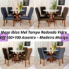 Mesa Ibiza Mel Tampo Redondo Vidro Off 100×100 Assento – Madeira Maciça