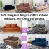 Sofá 3 lugares Bélgica 2.00m Veludo RF