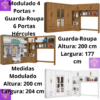 Modulado 4 Portas + Guarda-Roupa 6 Portas Hércules TD