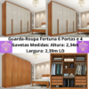 Guarda-Roupa Fortuna 6 Portas e 4 Gavetas Tcil LD