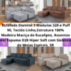 Estofado Domino 320m e Puff 90 Linho SR