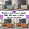 Rack Bancada Holanda Ripado 100% MDF larg. 2.05m Off White/Cinamomo Permobile