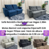 Sofá Retrátil e Reclinável Las Vegas 2.30m –  Veludão LD