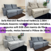 Sofá Retrátil Reclinável Valência 2.50m –  Veludo LD