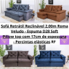 Sofá Retrátil Reclinável 2.00m Roma Veludo - D28 Soft RF