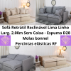 Sofá Retrátil Reclinável Lima Linho 2.00m - Sem Caixa