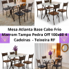 Mesa Atlanta Base Cabo Frio Marrom Tampo Off Pedra 100x60 RF