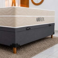 Alternative view of Colchão Casal Airflex Molas Ensacadas + Base Box Baú Casal Carioca Sued Cinza 138x188x70 Blindado - Bioflex | Suporta até 240kg
